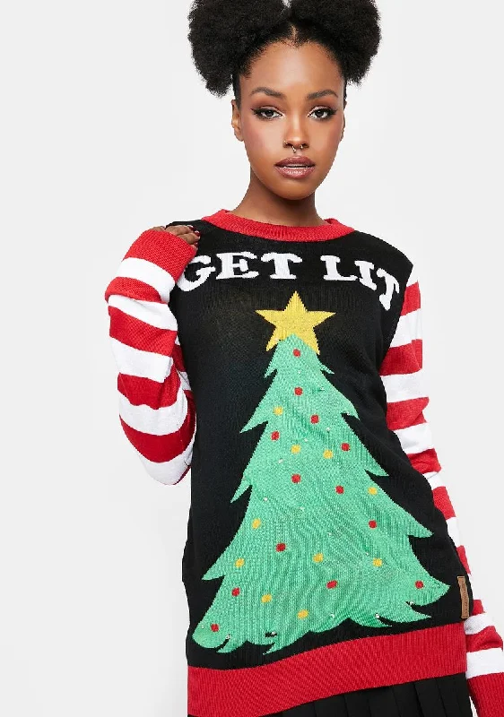 Get Lit Light Up Ugly Christmas Sweater