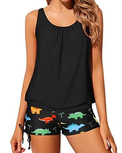 Women's Evening Apparel Trendy Fashion For Women Loose Fit Blouson Tankini Swimsuits Boyshorts For Women-Black Dinosaur Women's Evening Apparel Trendy Fashion For Women Loose Fit Blouson Tankini Swimsuits Boyshorts For Women-Black Dinosaur