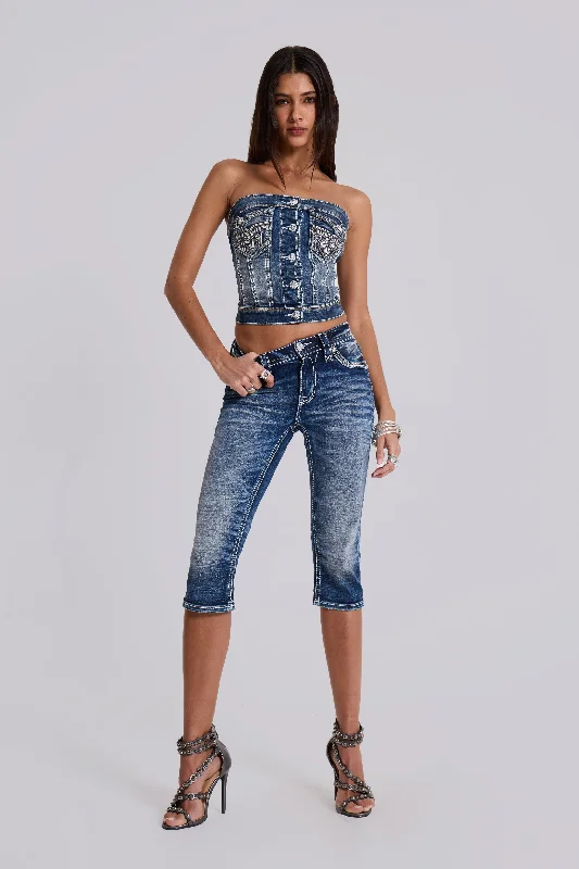 Casual Apparel For Women Imeless Style Rock Revival Capri Jeans