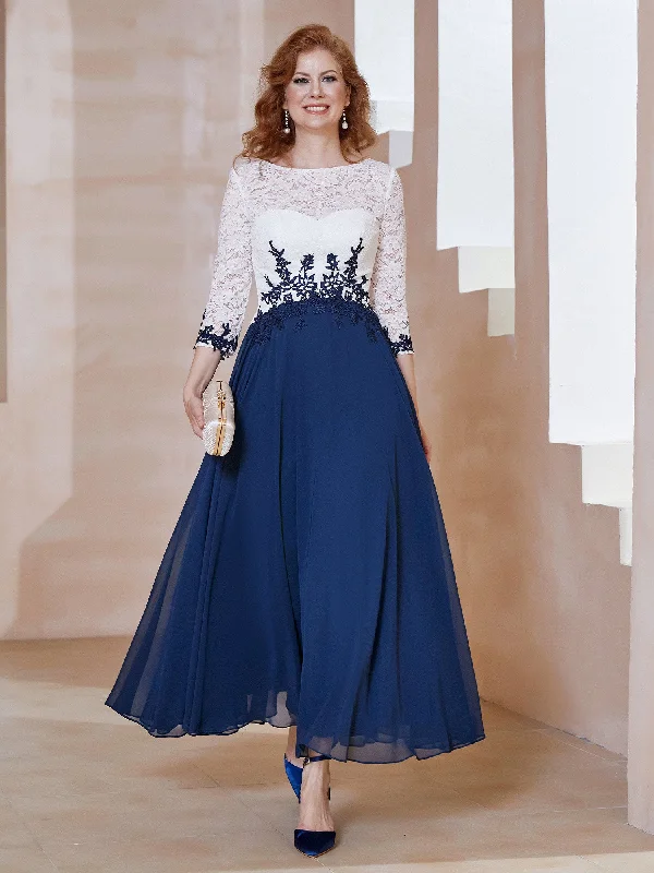 Minimalist Women's Fashion Clothing Best Deals Of The Season Illusion Neckline Applique Long Sleeves Dress Dark Navy Minimalist Women's Fashion Clothing Best Deals Of The Season Illusion Neckline Applique Long Sleeves Dress Dark Navy