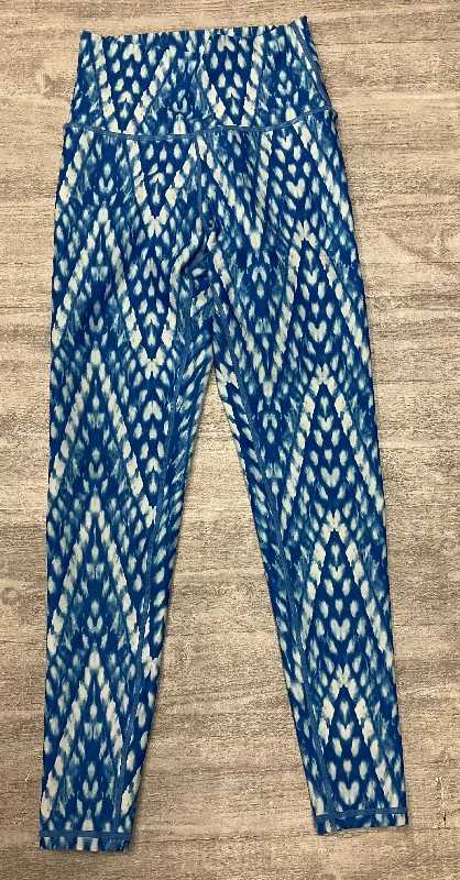 Athletic Capris By Aqua In Blue & White, Size: Xs