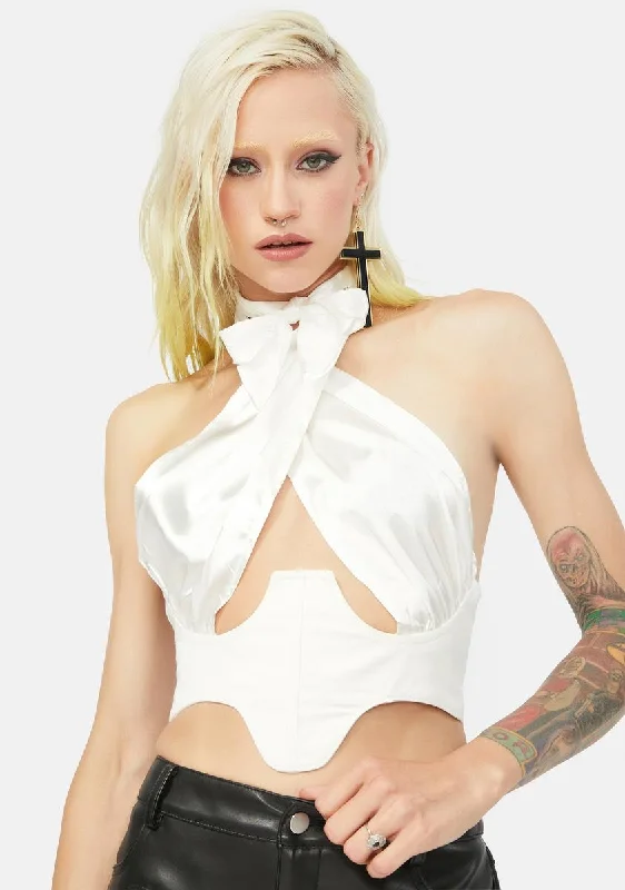 Chic Women's Garments Vibrant Femme Fashion Cool Approach With Caution Halter Top