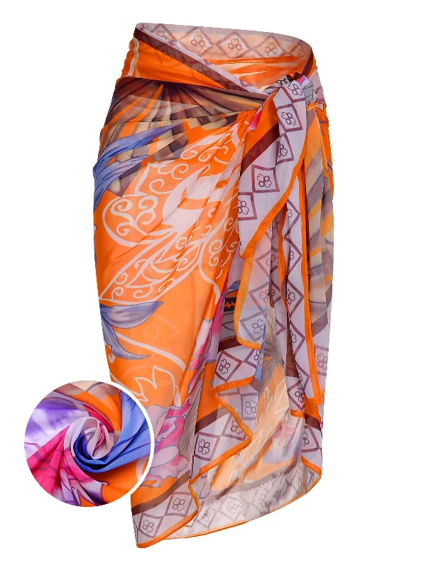 Exclusive Sale Feminine Elegance Multicolor 1960s Printing Cover-Up