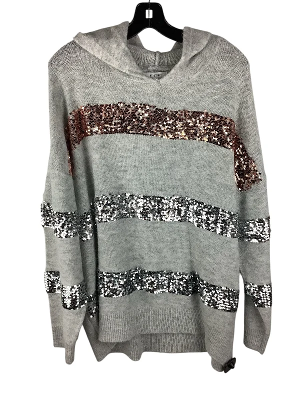 Sweatshirt Hoodie By Nine West In Grey, Size: Xl