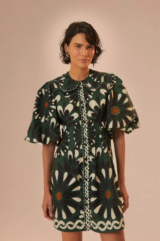 Fashionable Dresses for Women Huge Markdowns Green Ainika Flowers Short Sleeve Mini Dress Fashionable Dresses for Women Huge Markdowns Green Ainika Flowers Short Sleeve Mini Dress
