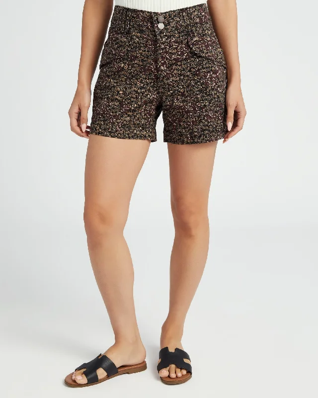 Floral "Ab"solution Double Button Utility Short