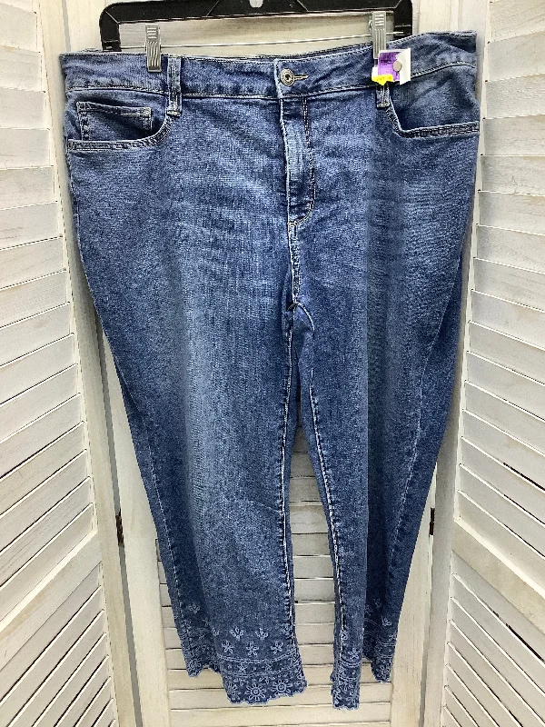 Capris By St Johns Bay In Blue Denim, Size: 16