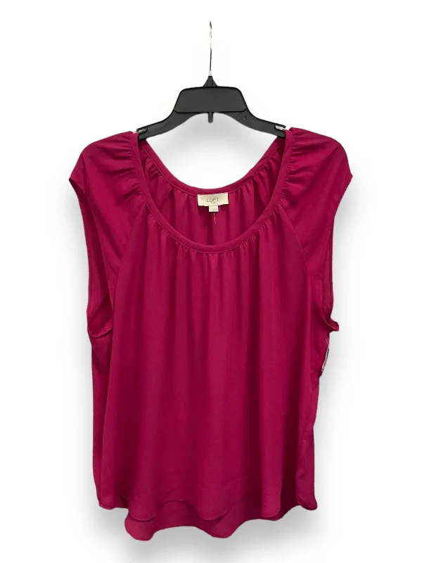 Blouse Sleeveless By Loft In Pink, Size: L