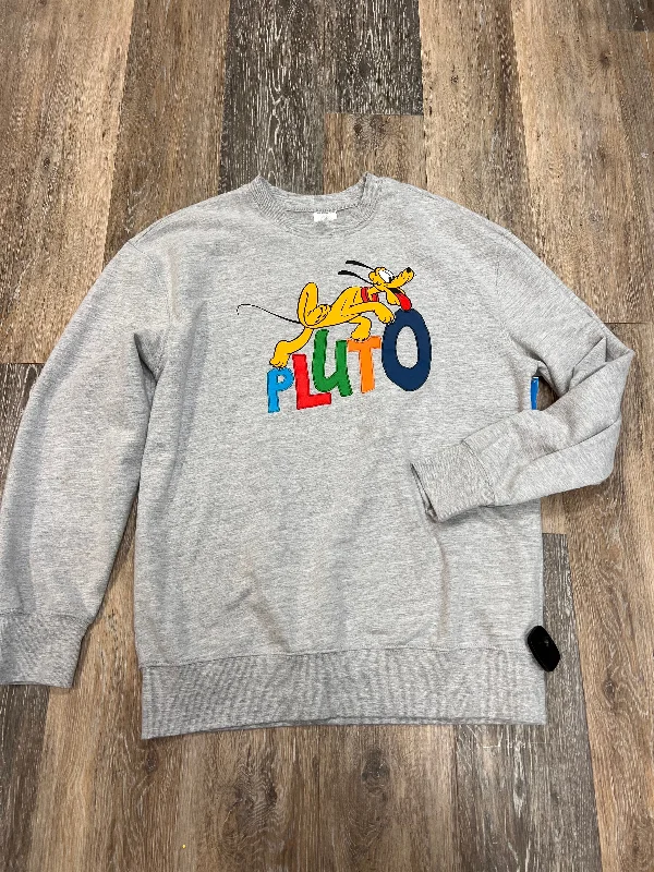 Athletic Sweatshirt Crewneck By Disney Store In Grey, Size: M