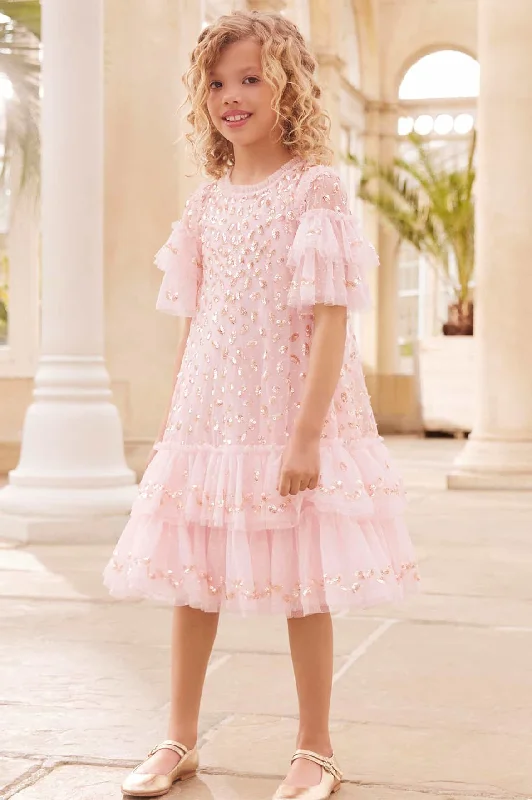 Timeless Women's Apparel Casual Wear Autumn Leaves Kids Dress