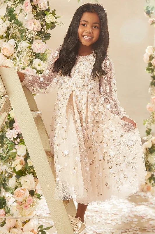 Festival Fashion End Of Month Blowout Camellia Ditsy Long Sleeve Kids Dress