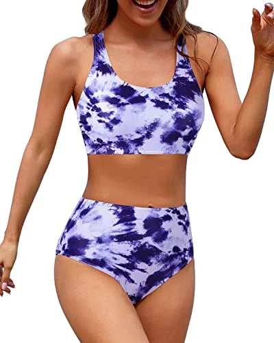 Women's Casual Wear Outfit Innovate Your Wardrobe High Cut Legs Women Scoop Neck Bathing Suit For Teen Girls-Purple Tie Dye Women's Casual Wear Outfit Innovate Your Wardrobe High Cut Legs Women Scoop Neck Bathing Suit For Teen Girls-Purple Tie Dye