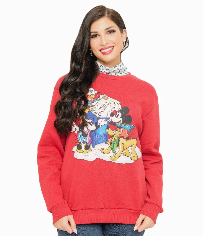 Women's Clothing for All Occasions Limited Time Offer Cakeworthy Red Mickey & Minnie Seasons Greetings Sweatshirt Women's Clothing for All Occasions Limited Time Offer Cakeworthy Red Mickey & Minnie Seasons Greetings Sweatshirt
