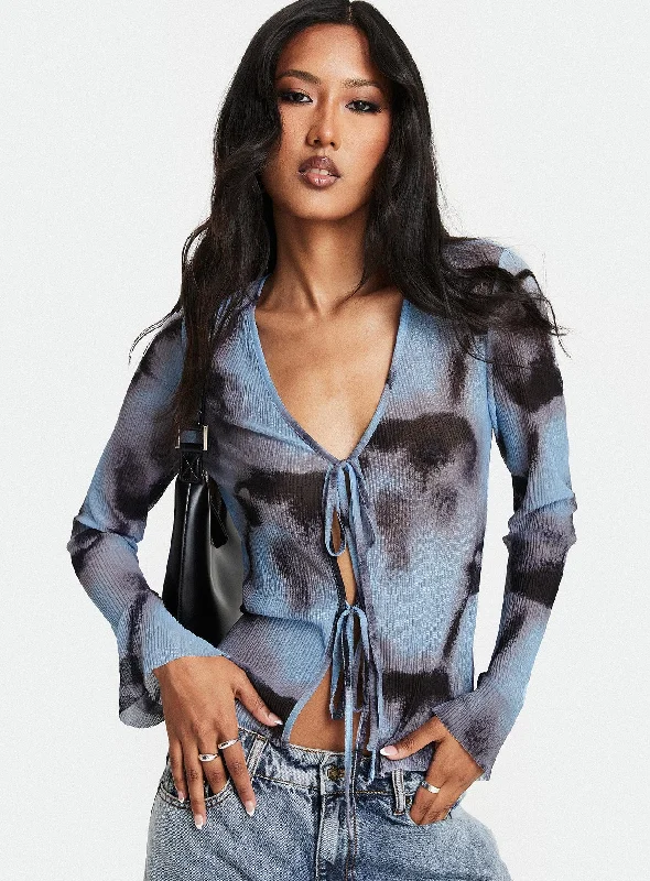Women's Travel Apparel Sophisticated Style Mallawa Long Sleeve Top Blue