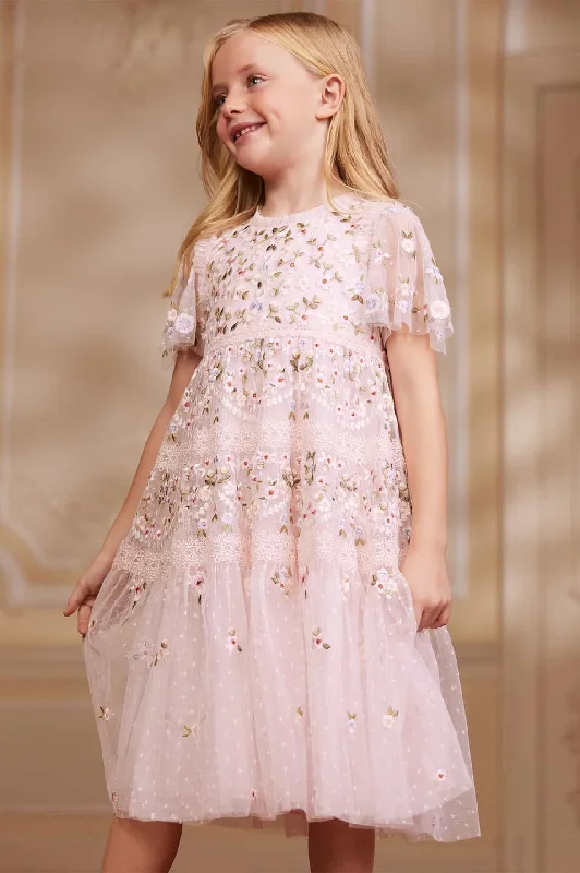 Wardrobe Upgrade Graceful Drape Garland Ribbon Kids Dress