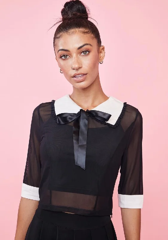 Trendy Boutiques Online Top Brand Discounts Charming Ways Mesh Blouse