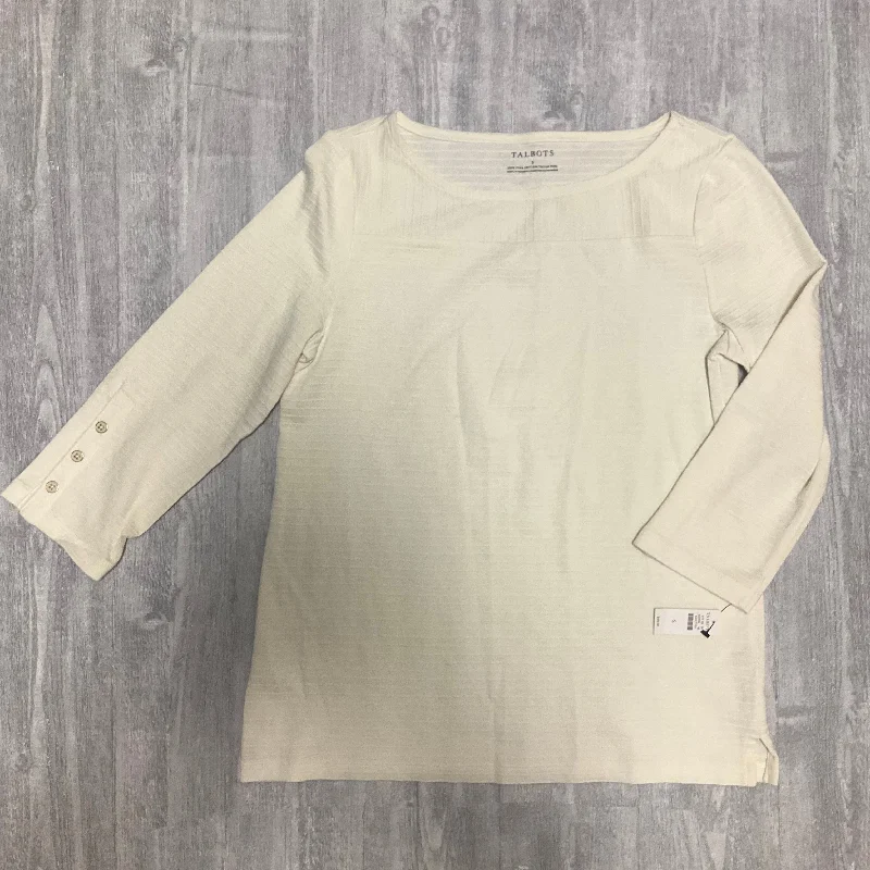 Top Long Sleeve By Talbots In Cream, Size: S