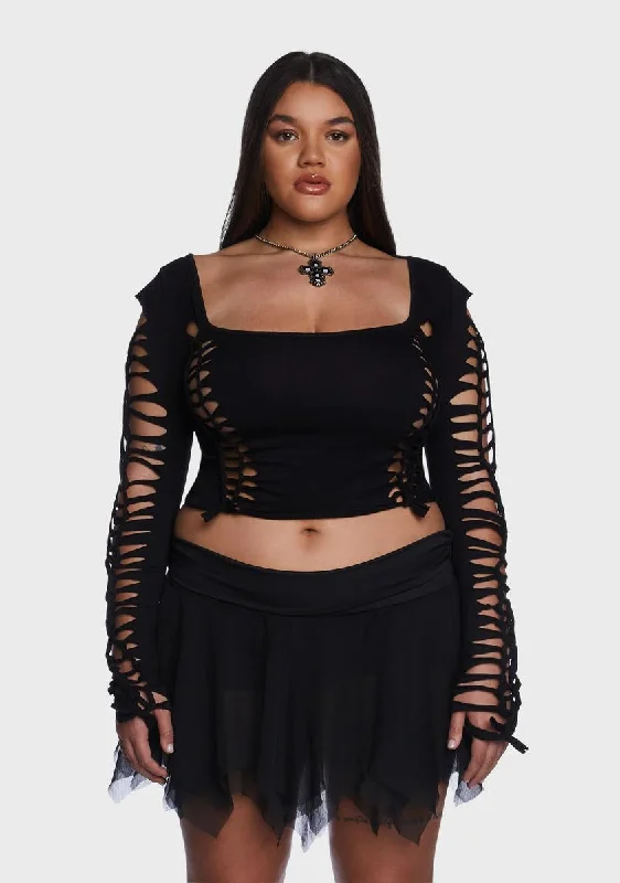 Women's Activewear Garments Evening Elegance Plus Alternative Spells Long Sleeve Top