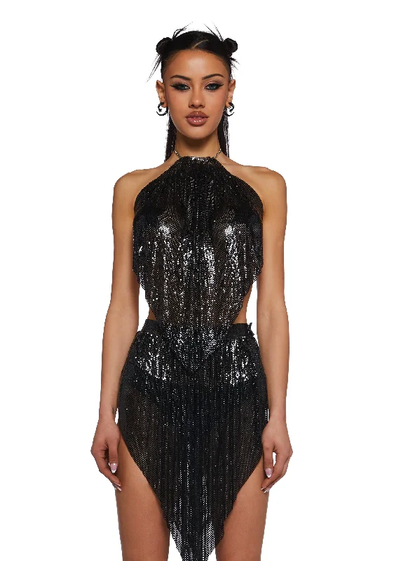 Elegant Clothing Elegant Contour Futurism Flash Halter Top