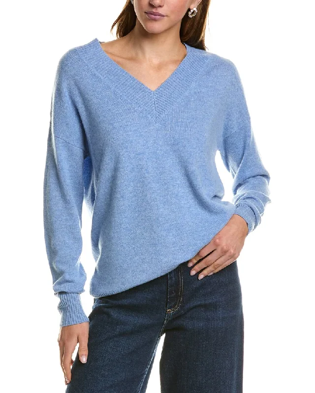 InCashmere V-Neck Cashmere Tunic Sweater