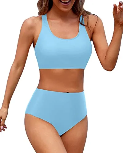 Women's Functional Outfit For Outdoor Activities Your Timeless Wardrobe Awaits High Cut Legs Women High Waisted Two Piece Bikini Sports Crop Top Swimsuit-Blue Women's Functional Outfit For Outdoor Activities Your Timeless Wardrobe Awaits High Cut Legs Women High Waisted Two Piece Bikini Sports Crop Top Swimsuit-Blue