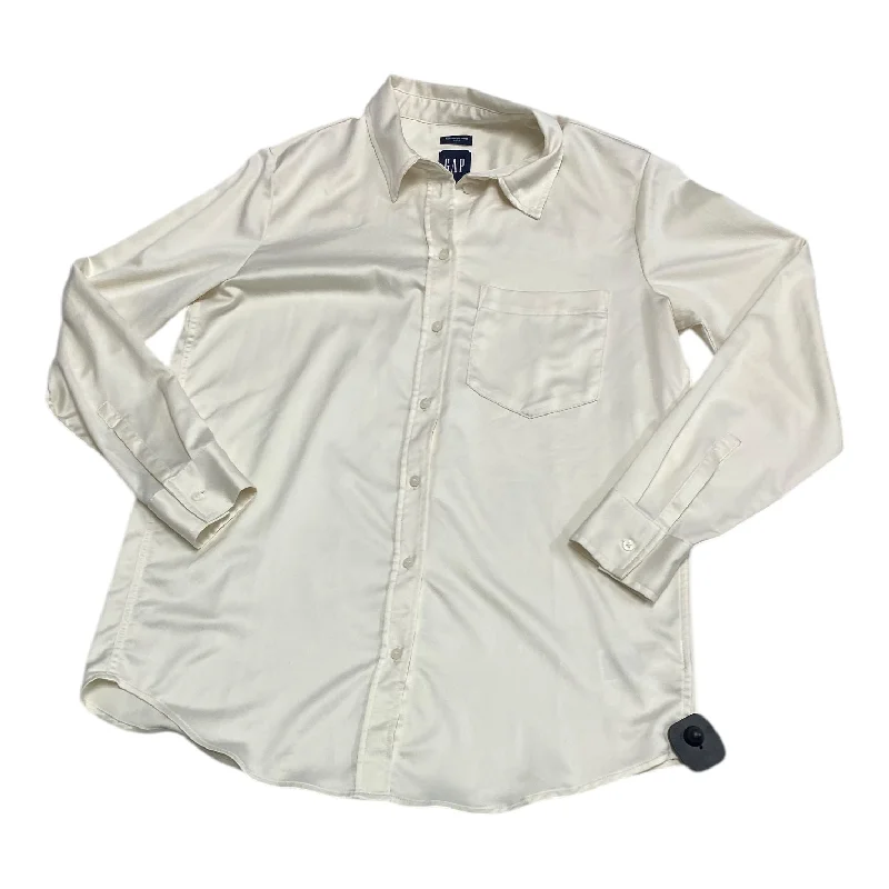 Top Long Sleeve By Gap In White, Size: S