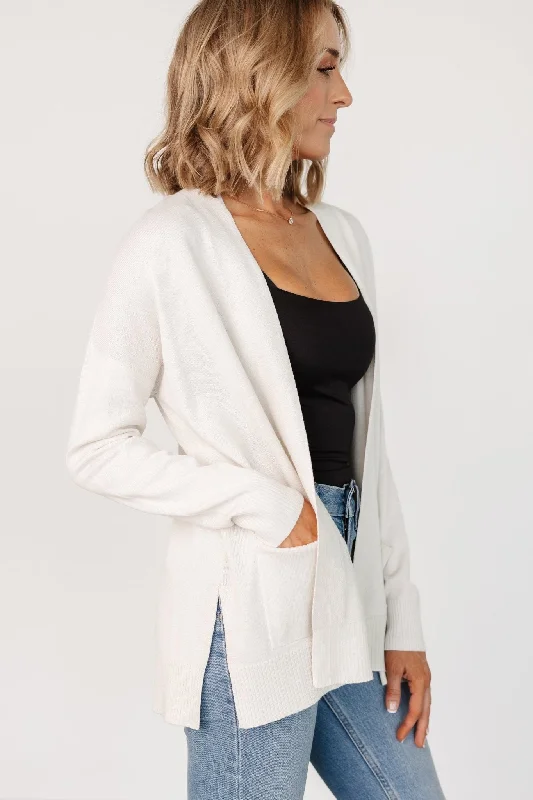 Women's Evening Wear for Special Occasions Mega Sales Bennett Pocket Cardigan | Ivory Women's Evening Wear for Special Occasions Mega Sales Bennett Pocket Cardigan | Ivory