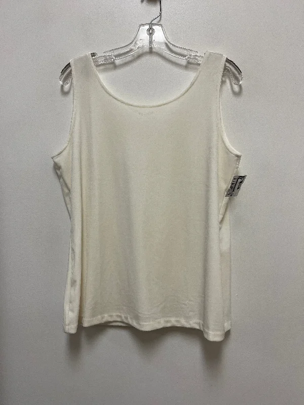 Top Sleeveless By Talbots In Cream, Size: L