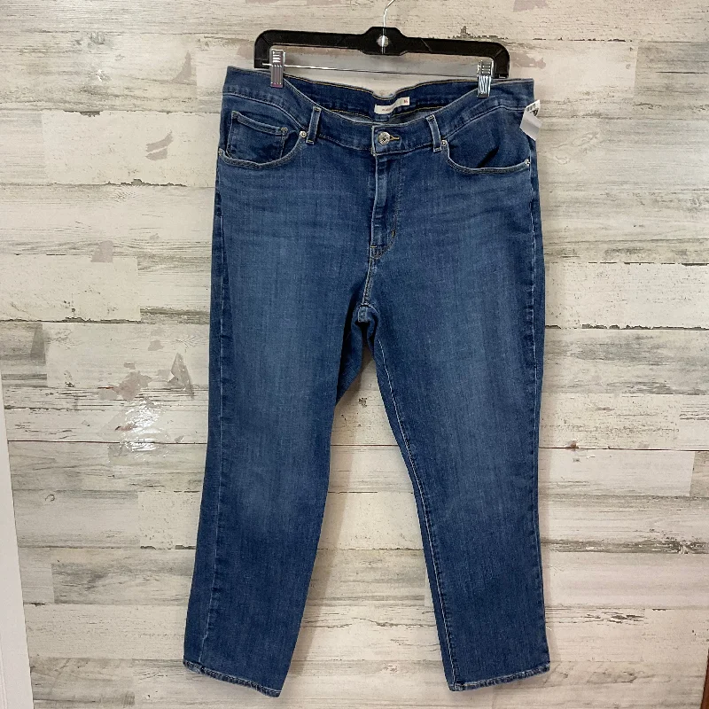 Jeans Straight By Levis In Blue Denim, Size: 16