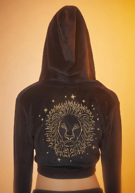 Unique Women's Fashion Pieces Dive Into Trendy Styles Confident Leo Queen Track Hoodie