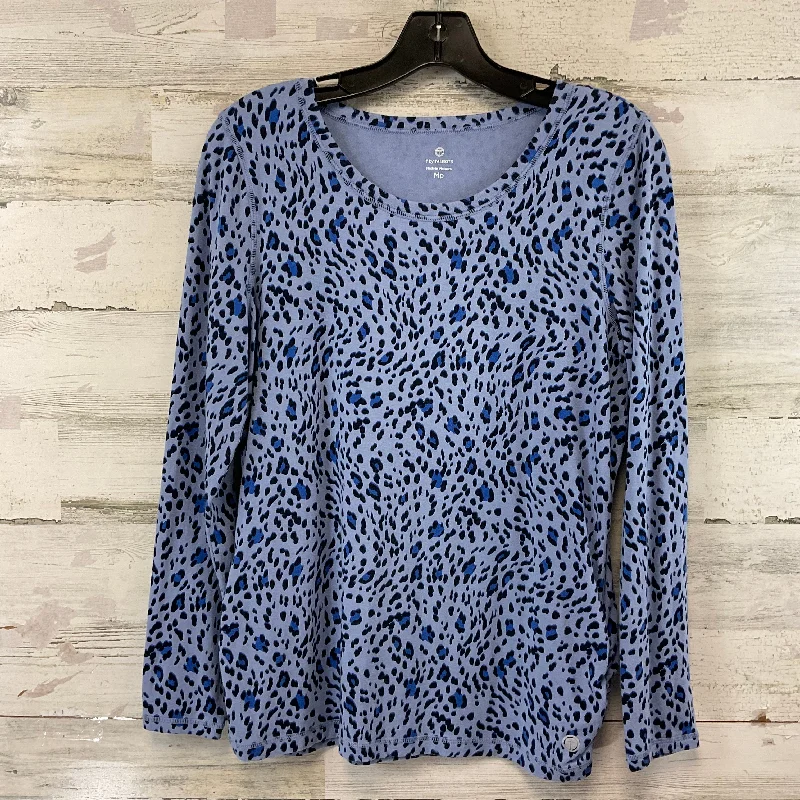 Top Long Sleeve Basic By Talbots In Blue, Size: Petite  M