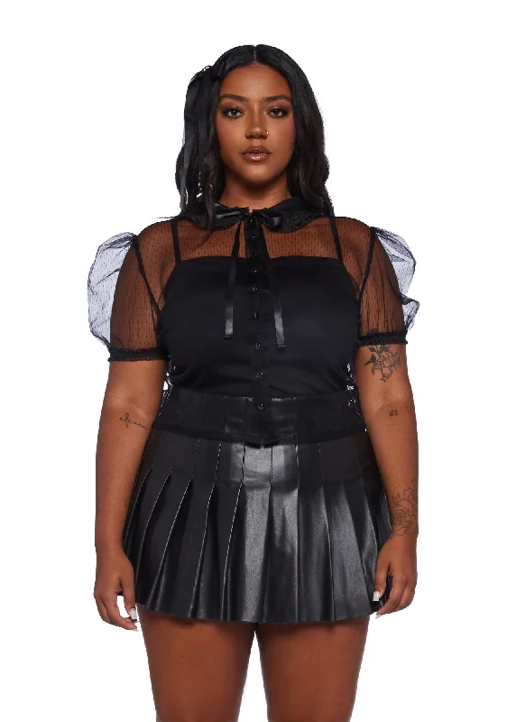 Cheap Women's Clothing Online Ends Soon Plus Delicate Interlude Sheer Blouse - Black Cheap Women's Clothing Online Ends Soon Plus Delicate Interlude Sheer Blouse - Black