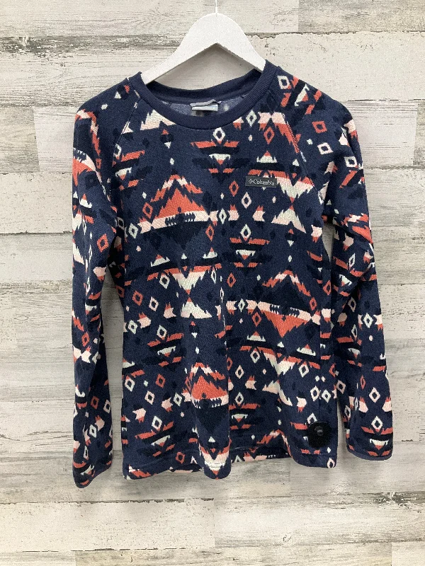 Top Long Sleeve By Columbia In Blue & Orange, Size: S