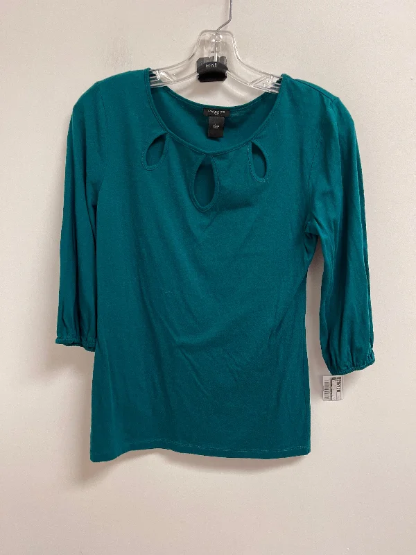 Top Long Sleeve By Ann Taylor In Blue, Size: S