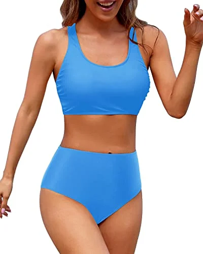 Women's Casual Attire Enjoy Discount Women High Waisted Two Piece Bikini Sports Crop Top Scoop Neck Swimsuit for Teen Girls Women's Casual Attire Enjoy Discount Women High Waisted Two Piece Bikini Sports Crop Top Scoop Neck Swimsuit for Teen Girls