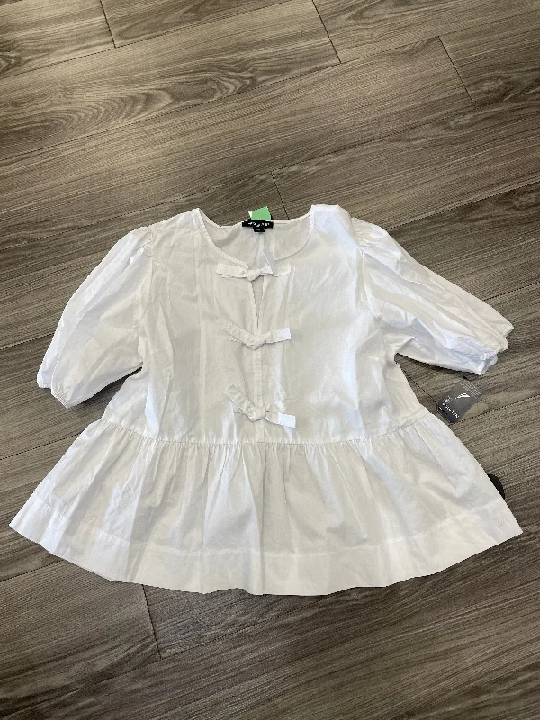 Top Short Sleeve By Nautica In White, Size: L