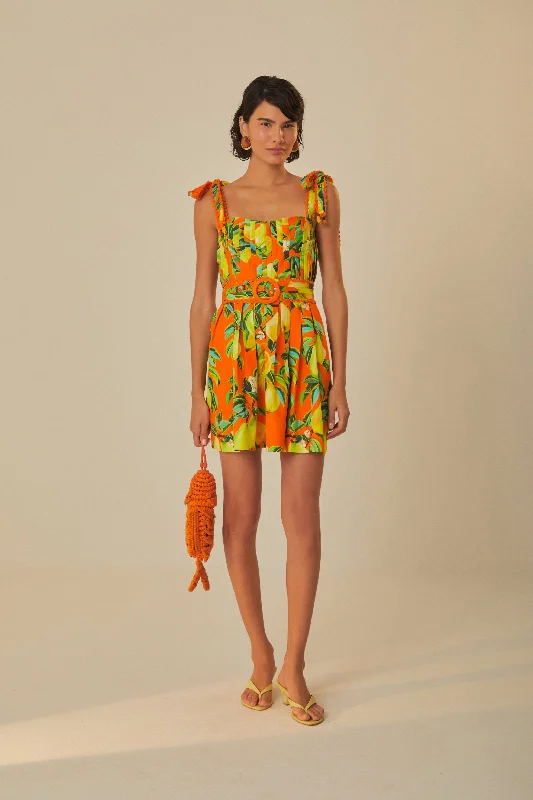 Versatile Women's Fashion The Latest Trends Orange Chic Pears Organic Cotton Mini Dress Versatile Women's Fashion The Latest Trends Orange Chic Pears Organic Cotton Mini Dress