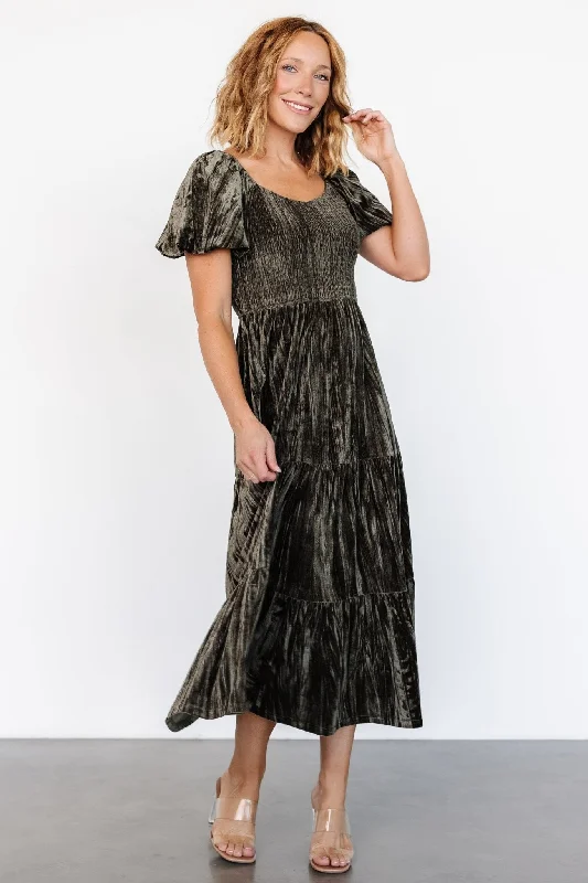 Women's Clothes New In This Season Colleen Velvet Maxi Dress | Olive