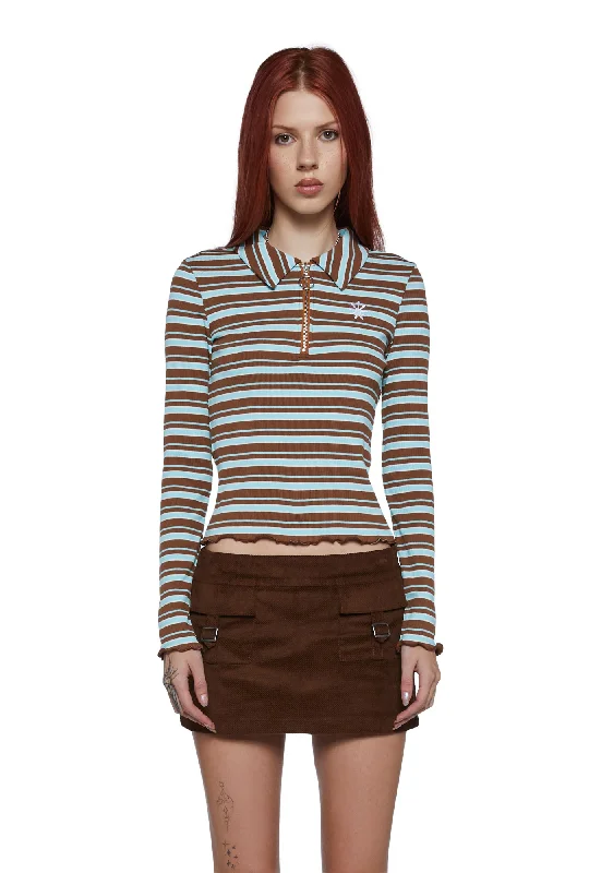 Women's Clothes And Garments Evening Looks Mellow Mornings Long Sleeve Top - Brown