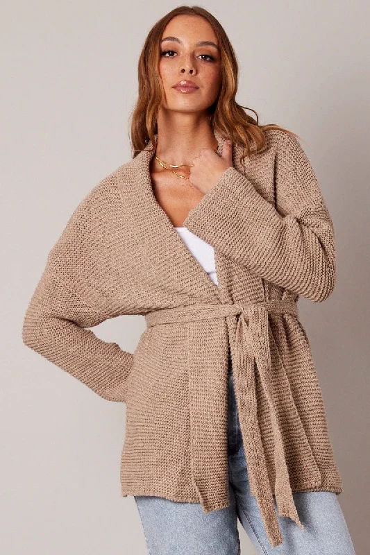 Outfits For Women Fashion Essentials Beige Knit Cardigan