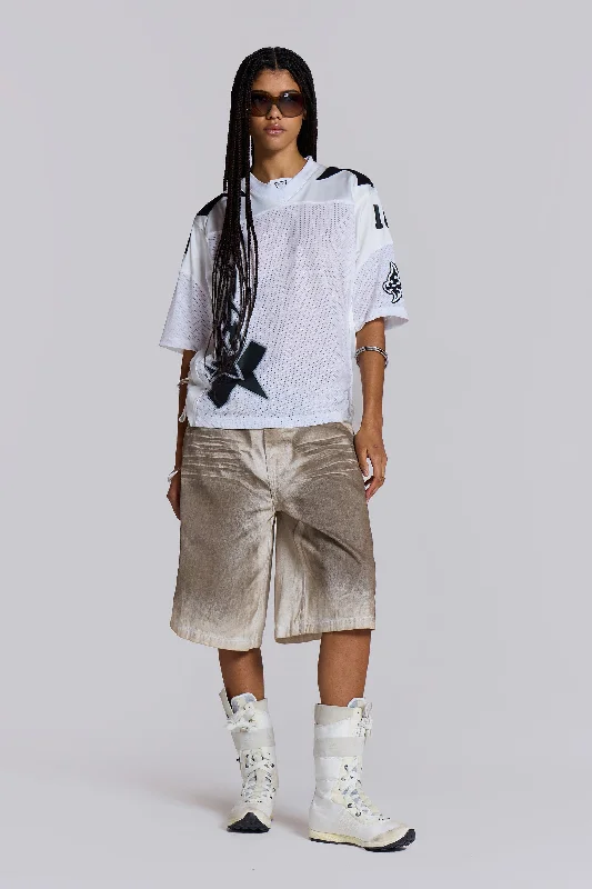 Charming Women's Garments Elegant Styles Sand Oil Wash Colossus Jorts
