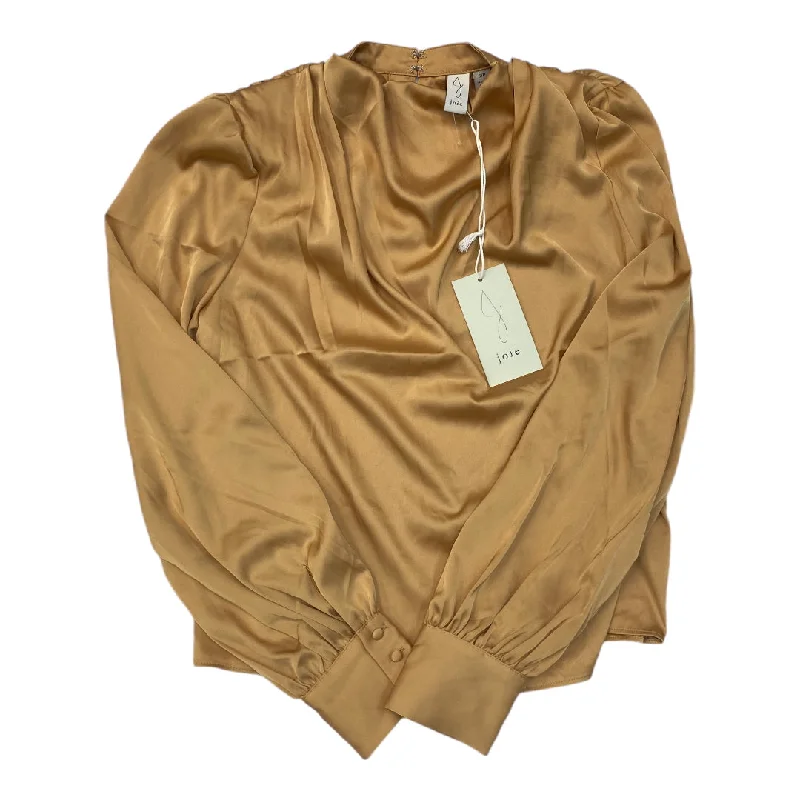 Top Long Sleeve By Joie In Gold, Size: S