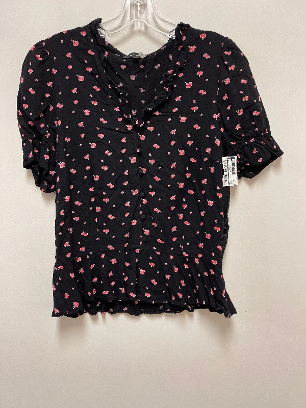 Top Short Sleeve By 1.state In Black & Pink, Size: M