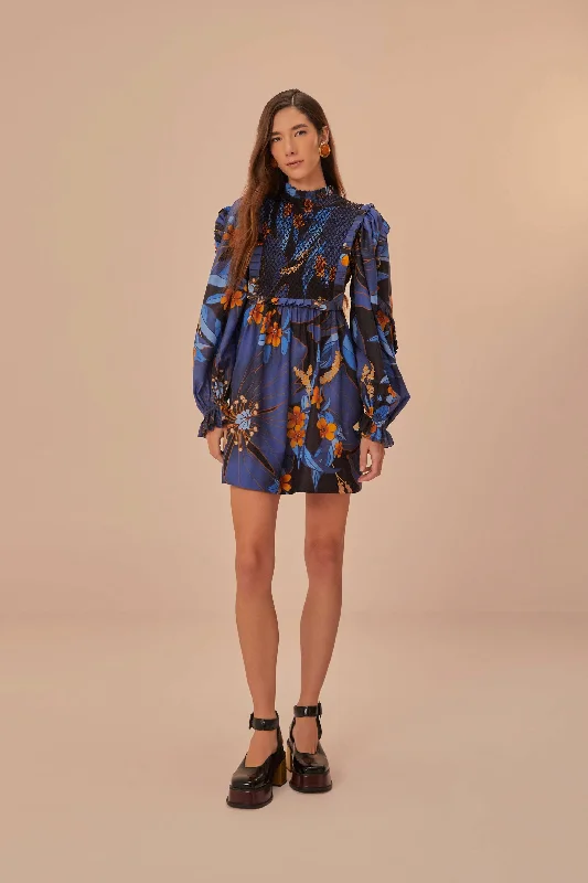 Women's Fashion-Forward Apparel Vintage Fashion Black Pietra Floral Mini Dress
