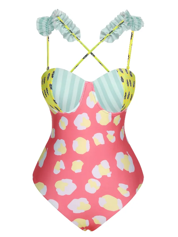Relaxed Fit Women's Fashion The Latest Fashion Trends Multicolor 1950s Cartoon Patchwork Swimsuit Relaxed Fit Women's Fashion The Latest Fashion Trends Multicolor 1950s Cartoon Patchwork Swimsuit