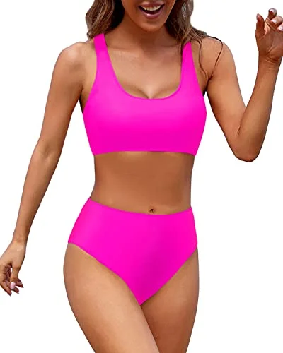 Women's Stylish Casual Garments Chic Outfits High Cut Legs Women Athletic Flattering Two Piece Bikini-Neon Pink Women's Stylish Casual Garments Chic Outfits High Cut Legs Women Athletic Flattering Two Piece Bikini-Neon Pink
