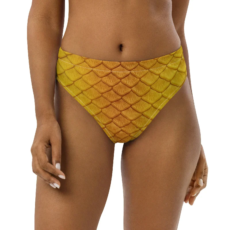 Elegant Women's Evening Garments Trendy Women's Wear Golden Hour Recycled High-Waisted Bikini Bottom Elegant Women's Evening Garments Trendy Women's Wear Golden Hour Recycled High-Waisted Bikini Bottom