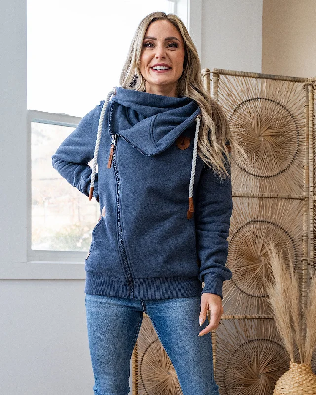 Women's Comfortable Apparel Festival Fashion NEW! Wanakome Athena Full Zip Hoodie - Navy Women's Comfortable Apparel Festival Fashion NEW! Wanakome Athena Full Zip Hoodie - Navy