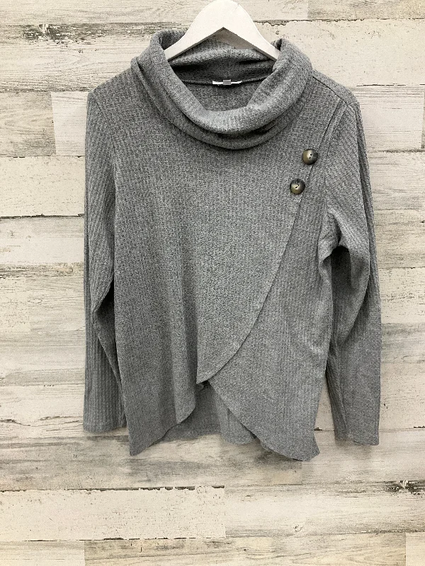 Top Long Sleeve By Cmc In Grey, Size: S