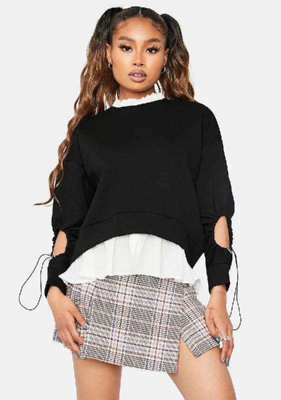 What's The Tea Keyhole Cutout Sweater